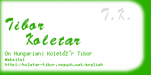 tibor koletar business card